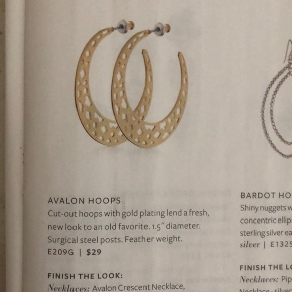 :: Stella & Dot⚜️[GOLD] Avalon Hoop Earrings - Picture 2 of 7